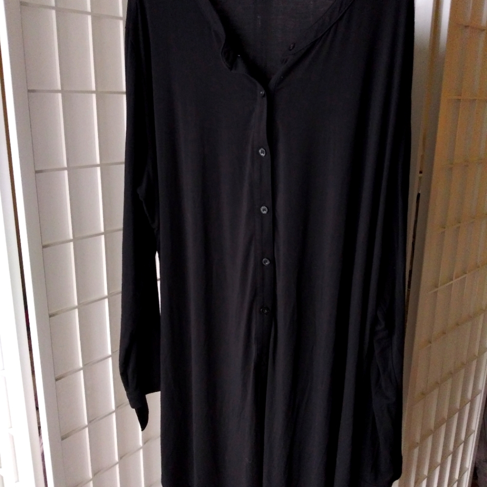2X Black Nordstrom Lingerie Sleep Shirt